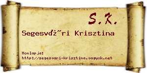 Segesvári Krisztina névjegykártya